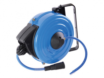 KING TONY Шланг воздушный 10м с быстросъемными фитингами в пластиковом кейсе с автоподмоткой | 79910