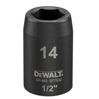 Головка торцева ударна "IMPACT" DeWALT, коротка, 1/2" х 14 мм, шестигранна | DT7532