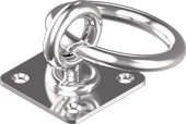 Кольцо-вертлюг на квадратной пластине с кольцом M 8397