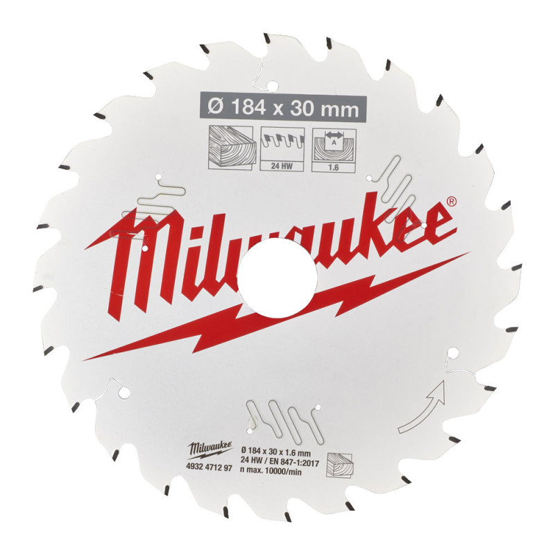 MILWAUKEE Диск пиляльний PFTE THIN KERF , Ø184х30х1,6мм, 24 зуб. | 4932471297