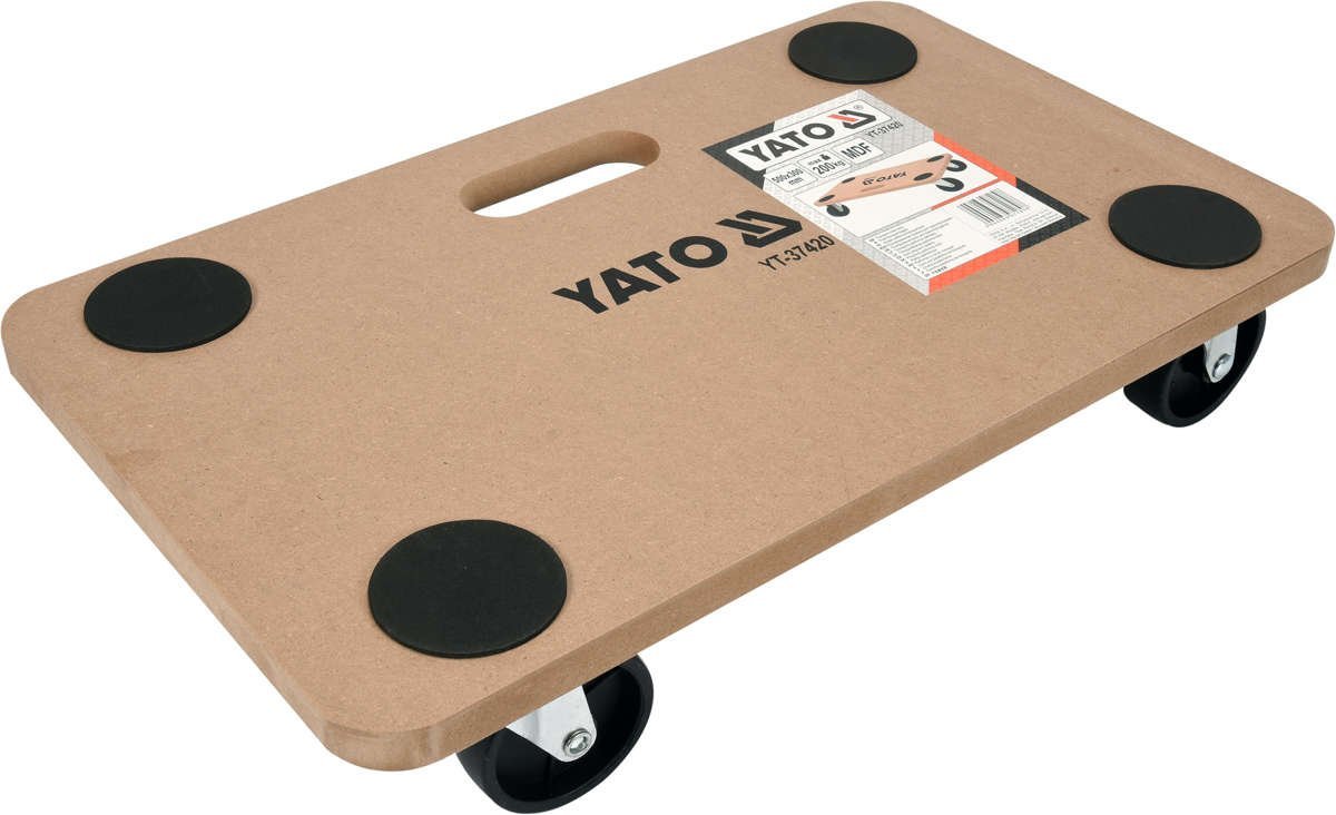 YATO Візок-платформа YATO 500х 300х 18 мм на 4 колесах Ø= 75 мм, навантаж.- 200 кг, h= 113 мм  | YT-