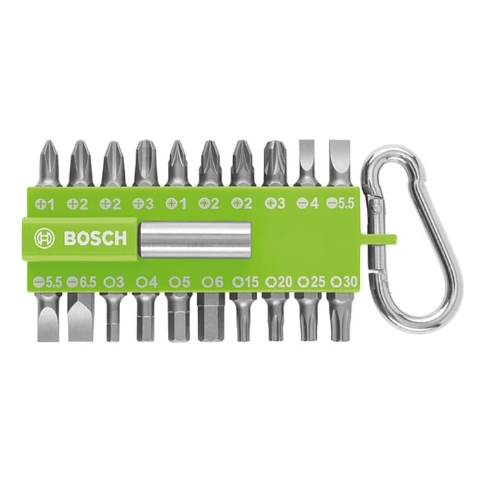 Набір насадок для загвинчування з карабіном Bosch (21 шт., салатовий) (2607002823)