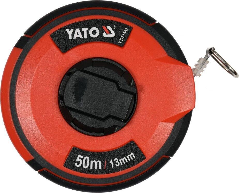 YATO Рулетка вимірювальна сталева YATO : L= 50 м, b= 13 мм, ручне змотування, закритий корпус  | YT-