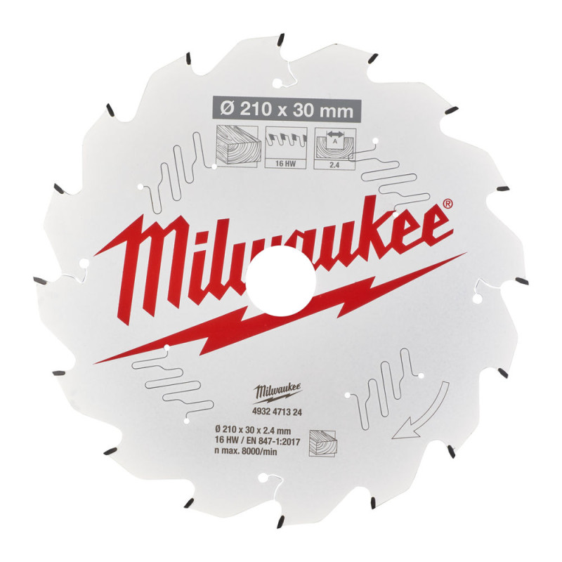 MILWAUKEE Диск пиляльний PFTE THIN KERF , Ø210/30мм, 16 зуб. | 4932471324