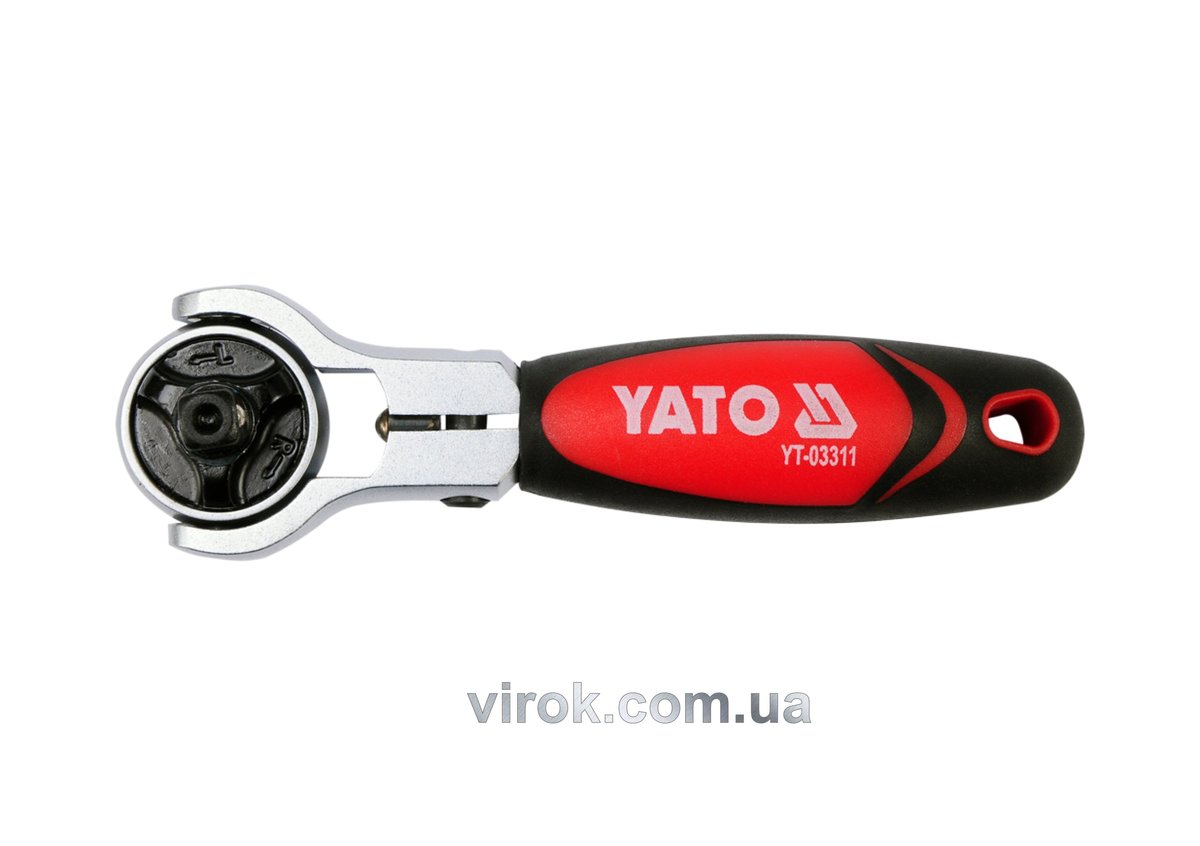 YATO Тріщатка YATO : квадрат 1/4", L= 115 мм, 72T, обертова головка  | YT-03311