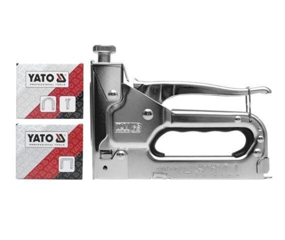 YATO Степлер з регулятором сили YATO : для скоби/Цвяхи, b= 10.6 мм, h= 6-14 мм, t= 1,2 мм  | YT-7000