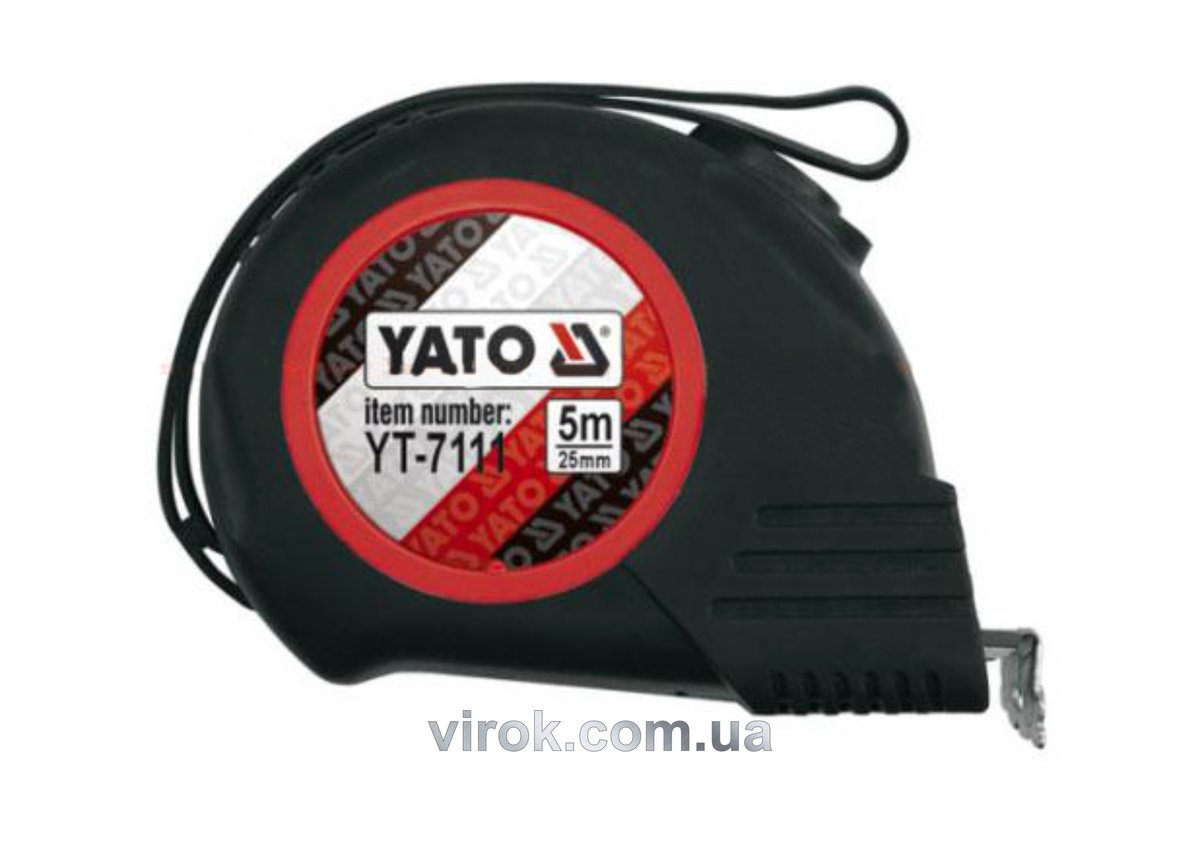 YATO Рулетка YATO : L= 5 м х 25 мм. з нейлоновим покриттям, магнітним наконечником  | YT-7111