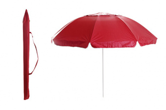 Зонт пляжный с наклоном и клапаном 2,2м (19/22) красный СИЛА