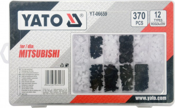 YATO Шпинки для автосалоної обшивки MITSUBISHI YATO, різні, 12 типорозмірів, 370 шт.  | YT-06659