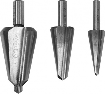 YATO Свердла конічні по металу і ПВХ YATO, HSS 4241, для отворів Ø=3-14мм, 8-20 мм, 16-3мм; 3 шт  | 