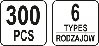 YATO Шпинки для автосалоної обшивки OPEL YATO, різні, 6 типорозмірів, 300 шт.  | YT-06652