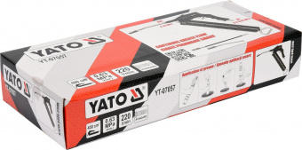 YATO Шприц мастильний пневматичний YATO: 400см³, 220 л/хв, 0.6MPa. з жорстким і гнучким аплікаторами