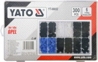 YATO Шпинки для автосалоної обшивки OPEL YATO, різні, 6 типорозмірів, 300 шт.  | YT-06652